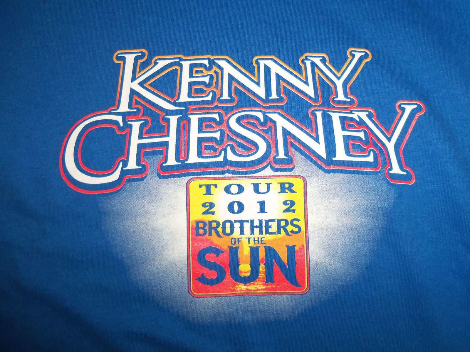 Primary image for Kenny Chesney Brothers Of The Sun Tour 2012 Dates Blue Graphic Print T Shirt - S