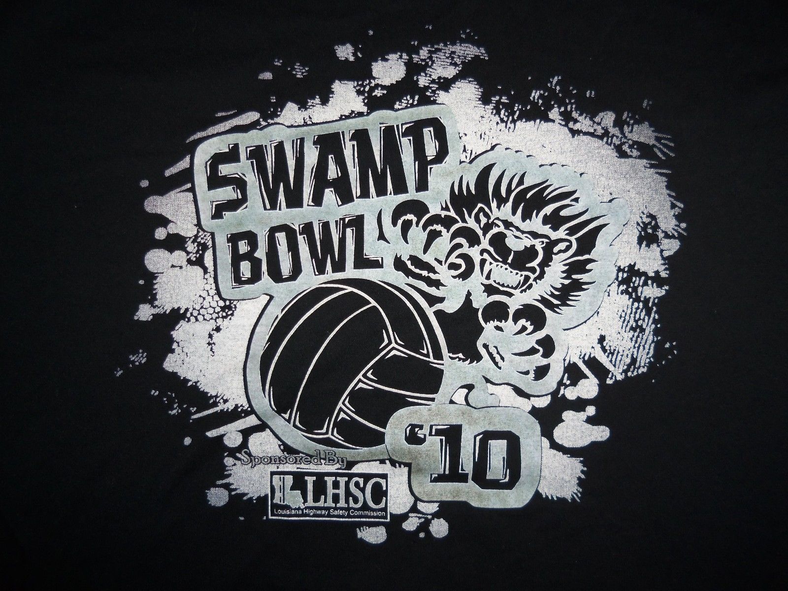 Primary image for NCAA Swamp Bowl Mud Volleyball 2010 Black 50/50 Graphic Print T-Shirt L