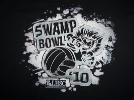 NCAA Swamp Bowl Mud Volleyball 2010 Black 50/50 Graphic Print T-Shirt L - $17.17