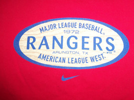 Nike MLB Texas Rangers Baseball &#39;Arlington, Texas&#39; Red Graphic T Shirt - M - £14.42 GBP