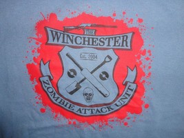 The Winchester Zombie Attack Unit Blue T Shirt Adult L Free US Shipping - £16.75 GBP