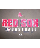 MLB Majestic Boston Red Sox MA Baseball Team Grey Graphic Print T Shirt M - £13.60 GBP