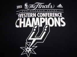 Adidas NBA San Antonio Spurs Western Conf. Champs 2013 Finals Black T Shirt - XL - $18.88