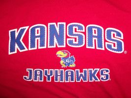 NCAA University Of Kansas KU Jayhawks Red Graphic T-Shirt - M - £13.69 GBP