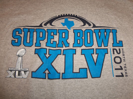 NFL Reebok Super Bowl XLV (45) North Texas 2011 Football Gray T Shirt - XL - $17.17