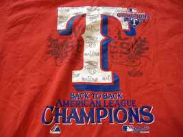 MLB Texas Rangers Baseball 2011 American League Champions Red Graphic Shirt - L - $17.17