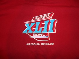 Red Super Bowl 42 XLII 2008  NFL Football t shirt Adult XL Nice Free US ... - $16.57