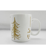 Starbucks White Gold Christmas Tree Mug - Holiday 2014 Coffee Cup - 15.2... - £7.53 GBP