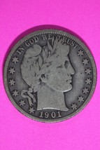 1901 O Barber Liberty Half Dollar Scarce Semi Key Date Coin New Orleans Mint 231 - $74.69