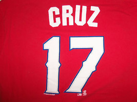 MLB Texas Rangers Baseball Team #17 Nelson Cruz Red Graphic Print T Shir... - $15.98