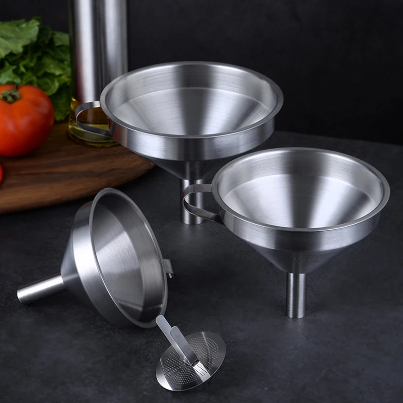 Play Stainless Steel Funnel Kitchen  Liquid Funnel Metal Funnel with Detachable  - £23.32 GBP