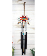 Rustic Southwest Boho Chic 3 Feathers Colorful Vectors Star Symbol Wind ... - £32.24 GBP