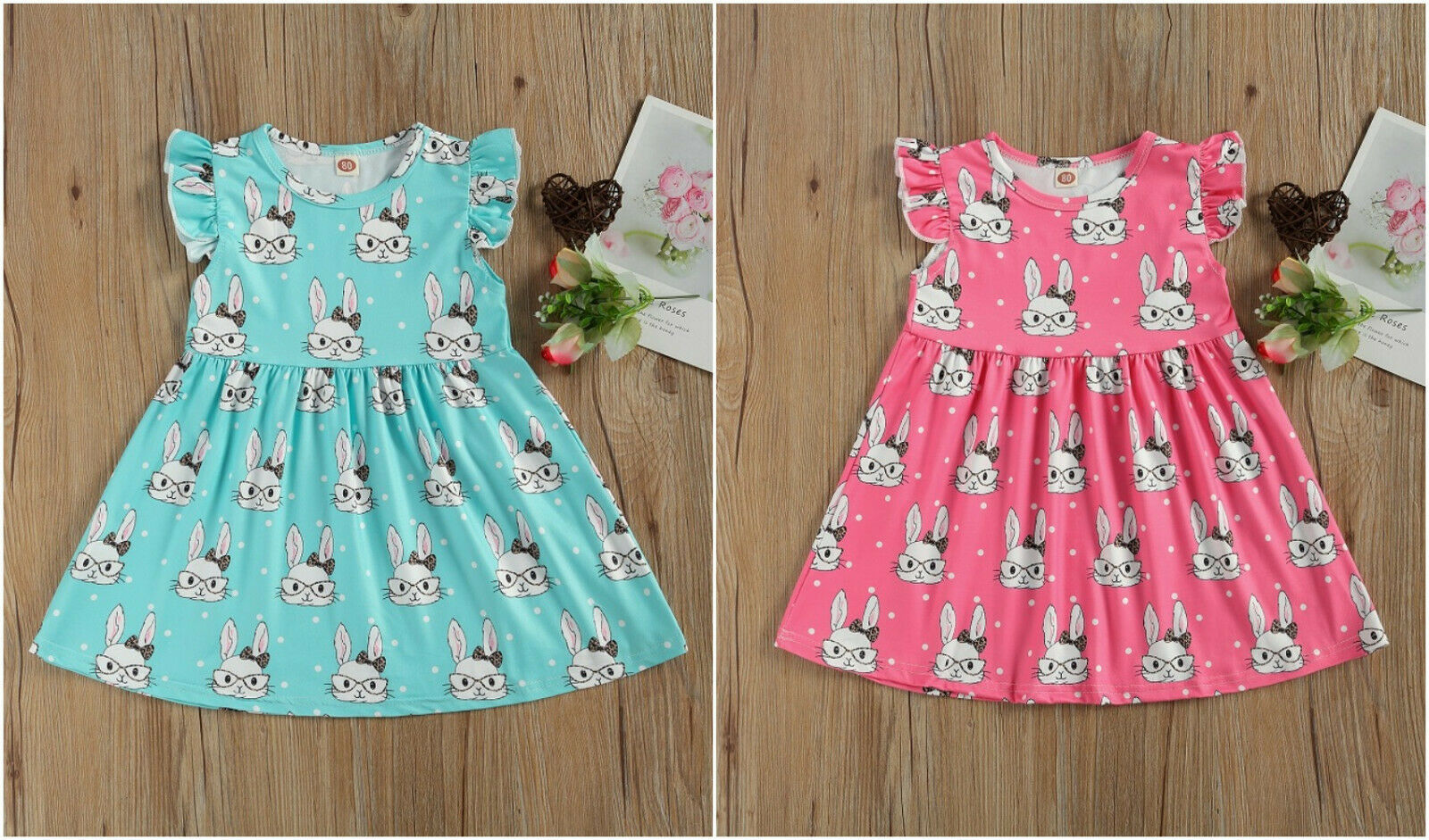 NEW Easter Bunny Girls Short Sleeve Dress 2T 3T 4T 5T - $5.49