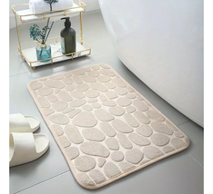 Memory Foam Cobblestone Embossed Bath Rug Mat - £6.39 GBP