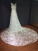 Rosyfancy Romantic Allover Lace A-line Long Cathedral Train Wedding Bridal Dress - £299.75 GBP