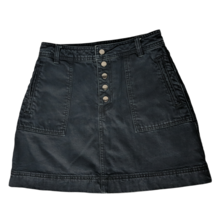 Free People Womens Denim A Line Skirt Size 25 Black Buttons Casual - £25.99 GBP