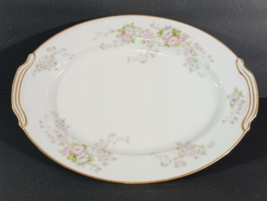Unmarked NORITAKE ROSE CHINA OVAL PLATTER Occupied Japan Gold Trim 11 1/2&quot; - £14.85 GBP