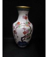 Vintage Chinese Coisonne Enamel Cherry Blossom Bluebird 9&quot; - $2,634.35 MXN