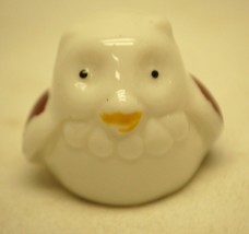 Bone China Owl Bird Figurine Shadow Box Shelf Decor Unknown Maker - £7.75 GBP
