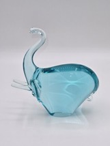 Zelezny Brod Blue Handblown Glass Elephant Figurine 6.15&quot; - $64.35