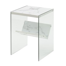 Soho End Table, Faux White Marble, 15.75 In X 16.5 In X 23.75 In - £97.72 GBP