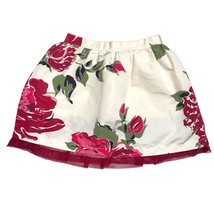 Floral Skirt Girl&#39;s 3 Ivory Red Skater Circle Cute Christmas Adorable  - £9.30 GBP