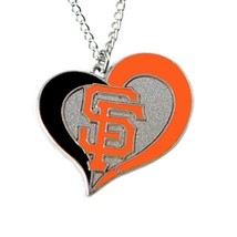 Aminco MLB San Francisco Giants Swirl Heart Necklace - $163.09 MXN