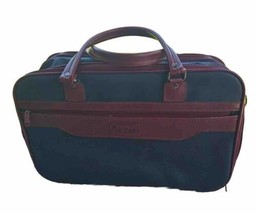 Pierre Cardin Luggage Bag Paris New York Navy And Maroon Duffle Bag Tote Vtg - £38.89 GBP