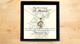 Strength Courage St Michael&#39;s 10k Gold Medal pendant with message card - £96.11 GBP