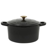 Crock Pot Artisan 7 Quart Round Enameled Cast Iron Dutch Oven in Black w... - $116.14