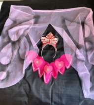 Vintage 1984 Handmade Pink Butterfly Child Costume Wings Headpiece Bodice Piece - £7.92 GBP
