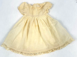 Antique Doll Dress for French or German Bisque Fine Cotton Lace Embroidered - £37.07 GBP