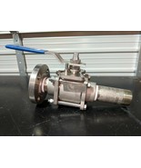 PBM SPC-G5Q-G 1-1/2&quot; THREADED SS BALL VALVE w/ FLANGE CONNECTION TO MALE... - $261.80 CAD