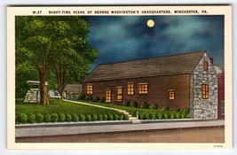 Night-Time Scene George Washington Headquarters Winchester Virginia Postcard - £12.33 GBP
