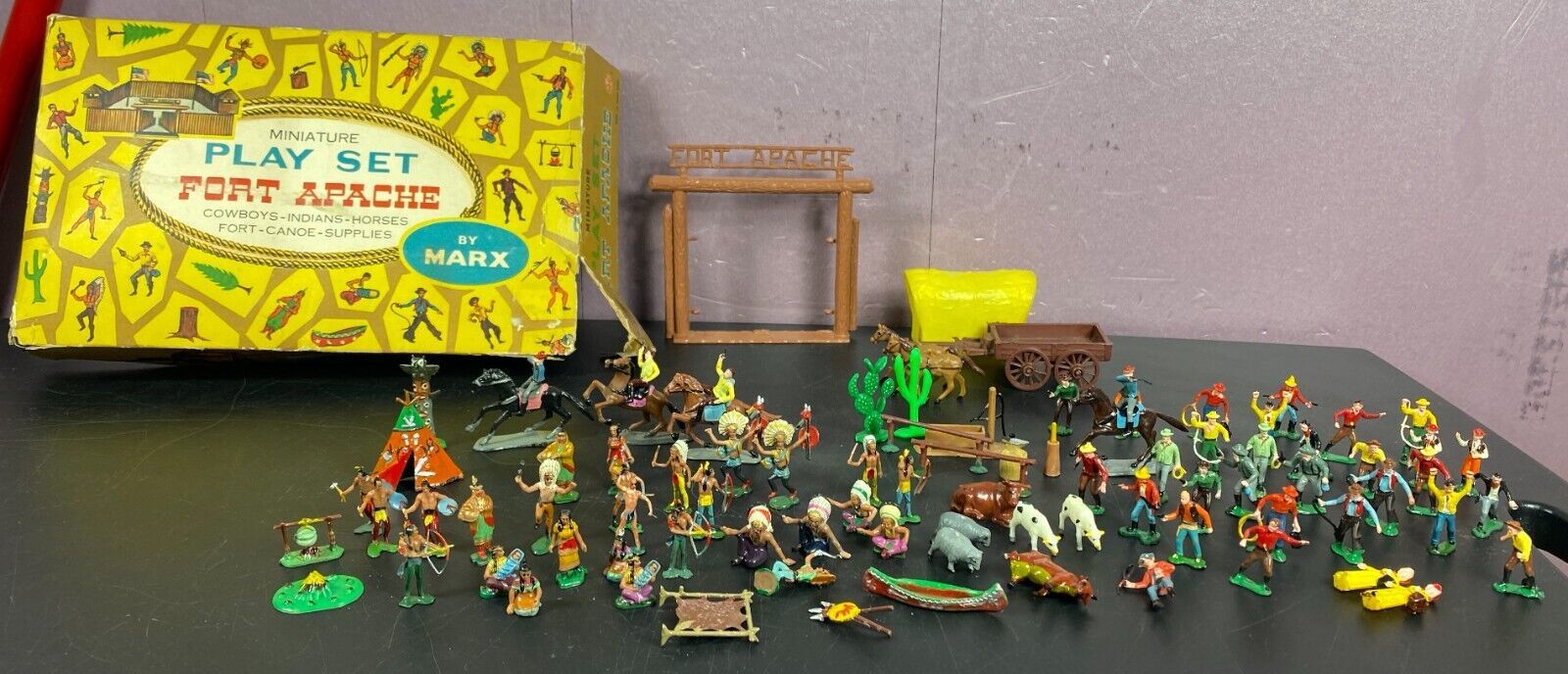 Fort Apache Marx Miniature Play Set Vintage 1950s NM in Box - $405.90