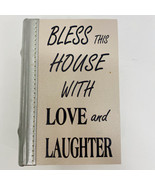 Wood Book Box Hidden Jewelry Secret Fake Bless The House With Love And L... - £7.91 GBP