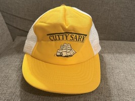 Vintage Cutty Sark Adjustable Yellow Truckers Hat Cap Mesh White Sail - $146.58 MXN