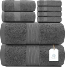 Luxury Bath Towel 8PC Set Combed Cotton Hotel Quality Absorbent 8 Piece Towels  - £54.27 GBP+