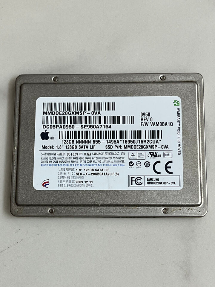 SAMSUNG 128GB SSD 1.8''128GB SATA-LIF MMDOE28GXMSP  for Apple Wiped and Tested - $48.40