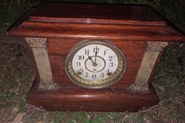 Antique Seth Thomas desk column Mantle Clock - Vintage Decorative Timepiece - $158.94