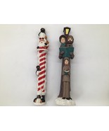 2 Christmas Figurine Carolers Singing &amp; Tall Santa w/ Penguin 12 inches ... - €12,73 EUR