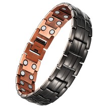 Vintage Copper Magnetic Bracelet For Men High Quality Double Row Magnet Healthy  - £38.10 GBP