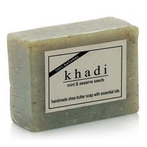Low Cost Lot of 2 Khadi Natural Mint & Sesame Seeds Soap Ayurvedic No Acne Care - £16.45 GBP