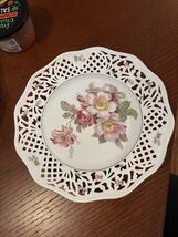 SCHUMANN ARZBERG GERMANY FLORAL Reticulated PLATE Rosedale Vintage 11” - $18.00