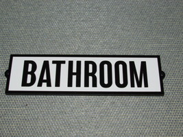 Retro Style Wood BATHROOM Door Sign 8&quot; x 2 1/4&quot; - £16.23 GBP