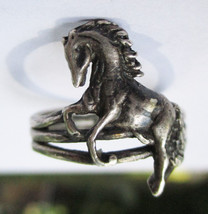Wild Horse Dainty 925 Sterling Silver Ring Triple Band Sz 6 ½ Vintage 3.... - £22.41 GBP
