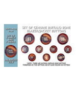 Set of Genuine Buffalo Bone Blazer/Jacket Buttons (BUFFO) - Brown Colour... - £10.19 GBP