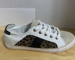 MarleyLilly Women&#39;s Monogrammed ACE Leopard Sueded Sneakers Size 9 EUC - $18.62