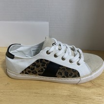 MarleyLilly Women&#39;s Monogrammed ACE Leopard Sueded Sneakers Size 9 EUC - $18.07