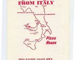 Two Guys From Italy Pizza House Menu Pacific Coast Hwy Torrance California  - £14.07 GBP